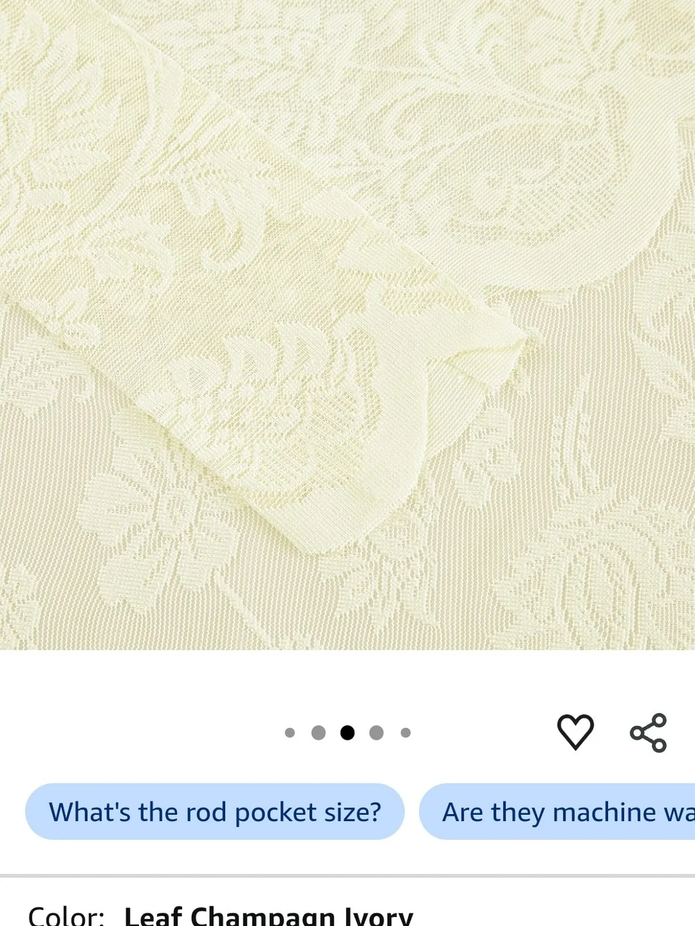 Ivory Sheer Lace Curtains - Light Filtering Floral Panels